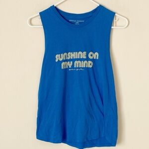 Spiritual Gangster Sunshine on my Mind blue tank top